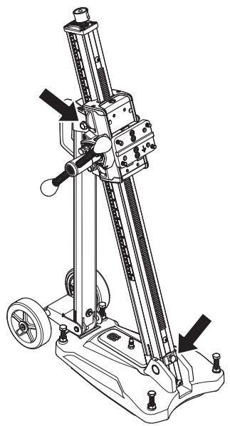 HUSQVARNA DS 150 - Ajuste de la inclinación de la columna - 1