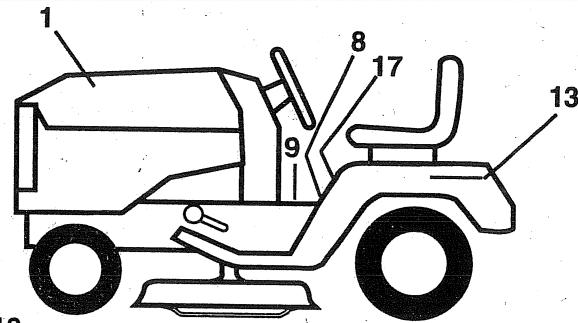 HUSQVARNA IPL - TRACTOR- -MODEL NO. LTH130 (HCLTH130A), PRODUCT NO. 954 88 00-61 DECALS - 2
