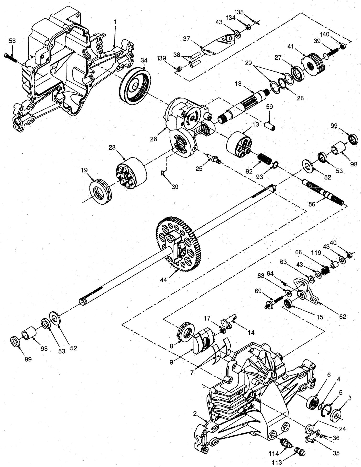 HUSQVARNA IPL - TRACTOR- -MODEL NO. LTH130 (HCLTH130A), PRODUCT NO. 954 88 00-61 HYDRO-GEAR TRANSAXLE - MODEL NO. 319-0500 - 1