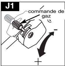 J1 commande de gaz -