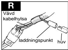 R Vävd kabelhylsa laddningspunkt huv