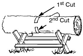 HUSQVARNA 142 - BUCKING USING A LOG OR SUPPORT STAND - 3