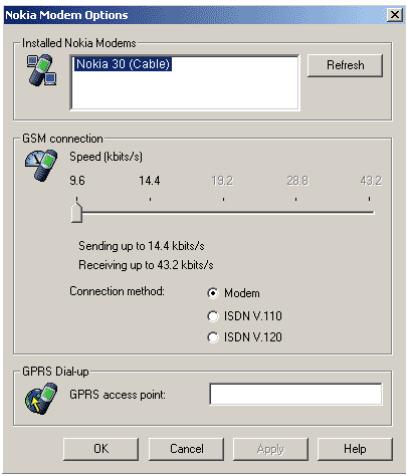 NOKIA 30 - - Configure Nokia modem options - 1