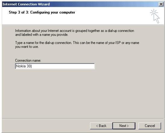 NOKIA 30 - Name your connection - 2