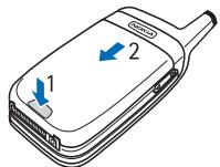 NOKIA 6102I - Install the SIM card and battery - 1