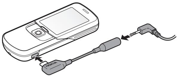 NOKIA 8600 - ■ Connect a headset - 1