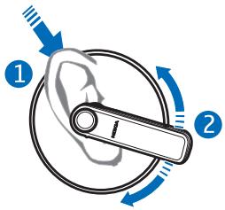 NOKIA BLUETOOTH HEADSET BH-701 - Place the headset on the ear - 1