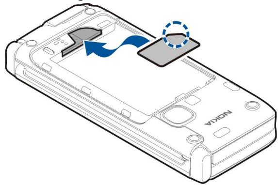 NOKIA E90 - Insert the SIM card and battery - 3
