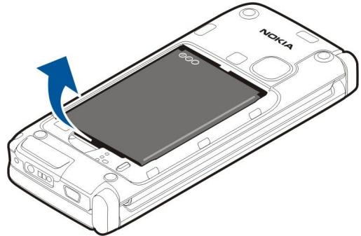 NOKIA E90 - Insert the SIM card and battery - 2