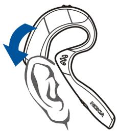 NOKIA HS-4W - Placing the headset over the ear - 1