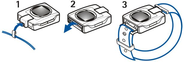 NOKIA MEDALLION II - ■ Connecting the cord or strap - 1