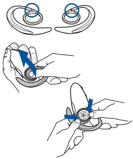 NOKIA WIRELESS AUDIO HEADSET HDW-2 - Adjusting the headset to your ear - 1
