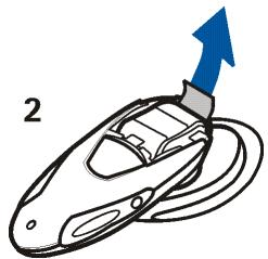 NOKIA WIRELESS AUDIO HEADSET HDW-2 - Changing the battery - 2