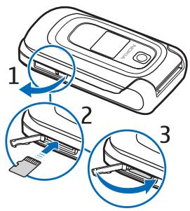 NOKIA 6086 - Insertar una tarjeta microSD - 1