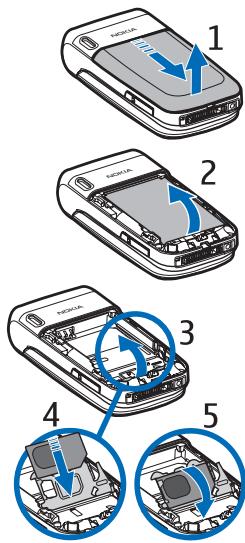 NOKIA 6086 - Instalar la tarjeta SIM y la bateria - 1
