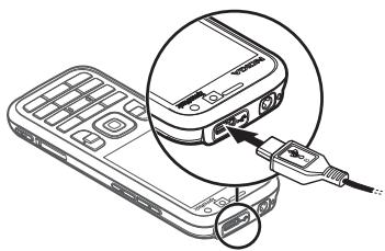 NOKIA 5630 - Tilslutning af et USB-datakabel - 1