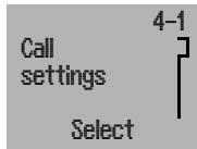 Call settings Select 4-1