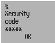Security code ***** OK