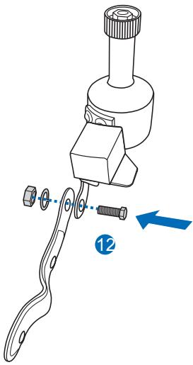 Technical diagram of a mechanical assembly with labeled parts and directional arrow