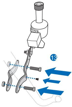 Diagram of a sewing machine with labeled parts and directional arrows indicating movement or force