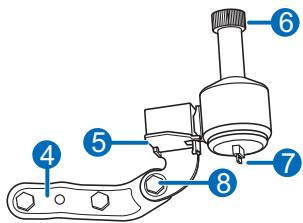 Labeled diagram of a mechanical assembly with numbered parts 4, 5, 6, 7, and 8