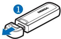 NOKIA INTERNET STICK CS-10 - ■ Insérer la carte SIM - 2