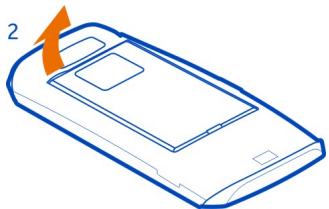 NOKIA ASHA 305 - Insert a primary SIM card and battery - 3