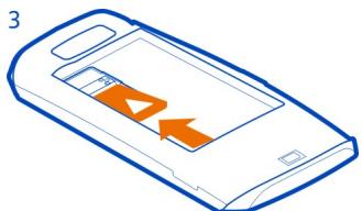 NOKIA ASHA 305 - Insert a primary SIM card and battery - 4