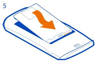 NOKIA ASHA 305 - Insert a primary SIM card and battery - 6