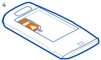NOKIA ASHA 305 - Insert a primary SIM card and battery - 5