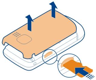 NOKIA C2-05 - Insert a memory card - 1