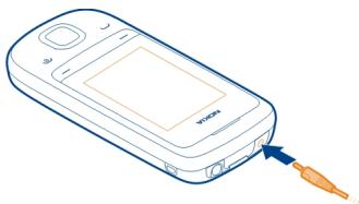 NOKIA C2-05 - Charge the battery - 1