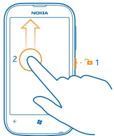 NOKIA LUMIA 510 - Unlock the keys and screen - 1