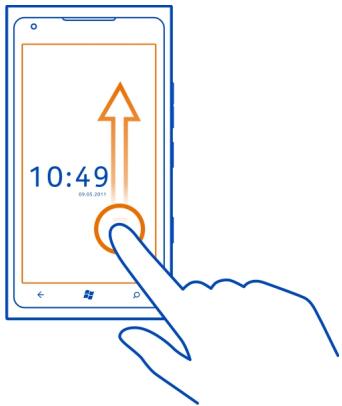 NOKIA LUMIA 900 - Unlock the keys and screen - 1