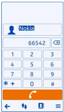 NOKIA 808 - Search for a contact from the dialler - 1