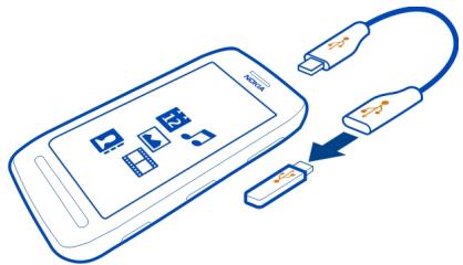 NOKIA 808 - Connect a memory stick - 1