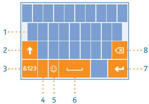 NOKIA LUMIA 1320 - Use the on-screen keyboard - 1