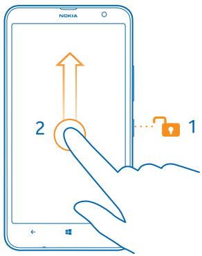 NOKIA LUMIA 1320 - Unlock the keys and screen - 1