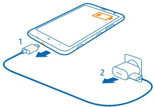NOKIA LUMIA 1320 - Charge your phone with a USB charger - 2