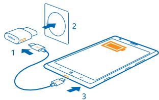 NOKIA LUMIA 1520 - Charge your phone with a USB charger - 1