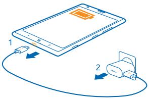 NOKIA LUMIA 1520 - Charge your phone with a USB charger - 2