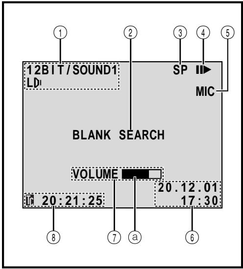 JVC GR-DVP3 - LCD Monitor/Viewfinder Indications During Video Playback - 1