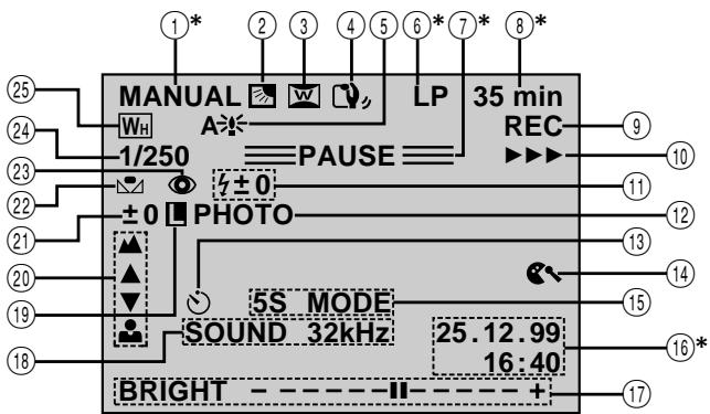 JVC GR-DVX4 - LCD Monitor/Viewfinder Indications During Recording - 2