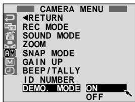 JVC GR-DVX8 - Automatic Demonstration takes place when "DEMO. MODE" is set to "ON" (factory-preset). - 2
