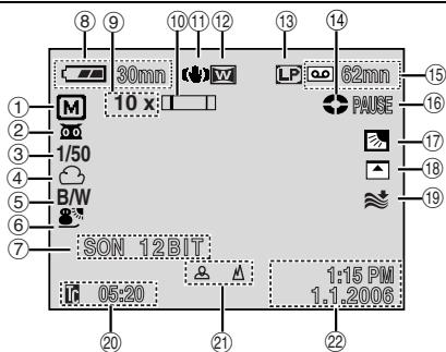 JVC GR-D328EF - Durant l'enregistrement vidéo - 1