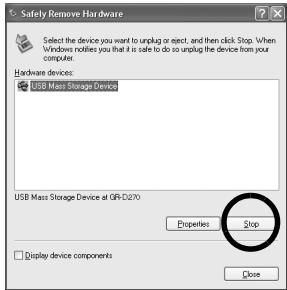 JVC GR-D360EX - Selezionare [USB Mass Storage Device] o [USB Disk], quindi fareblick su [Disattiva]. - 1