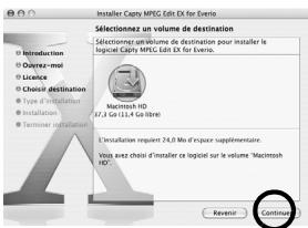 JVC GZ-MG57 - Sélectionnez le volume de destination, puis cliquez sur [Continuer]. - 1
