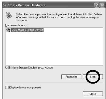 JVC GZ-MG57 - Wählen Sie [USB Mass Storage Device] oder [USB Disk] aus, und klicken Sie anschließend auf [Beenden]. - 1