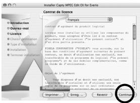 JVC GZ-MG57 - Lisez attentivement le Contrat de licence puis cliquez sur [Continuer]. - 1