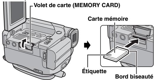 JVC GR-D73 - Insertion/Éjection d'un carte mémoire (GR-D93/73 uniquement) - 1